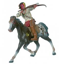 Schwarzes Indianer- Pferd mit Kriegsbemalung, 8 cm