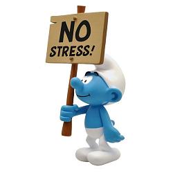 Figur Schlumpf mit Schild No Stress!, 12 cm