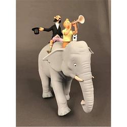 Figur Tim und Struppi auf Elefant (Moulinsart - Fariboles)