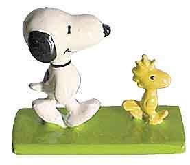 Snoopy mit Woodstock Metallfigur