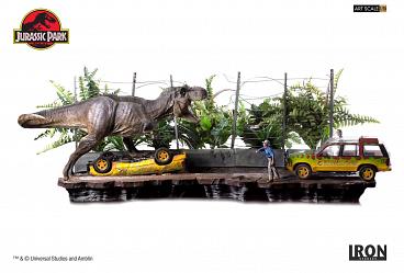 Jurassic Park Art Scale Diorama 1/10 T-Rex Attack Set A + Set B