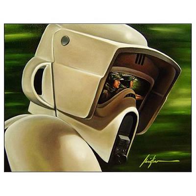 Star Wars Biker Scout Small Canvas Giclee Print