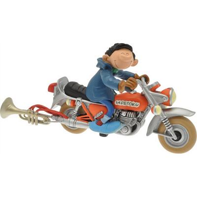 Sammler- Figur Gaston mit Motorrad, Kunstharz