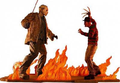 Jason vs. Freddy 15\" Cold Cast Statue Set