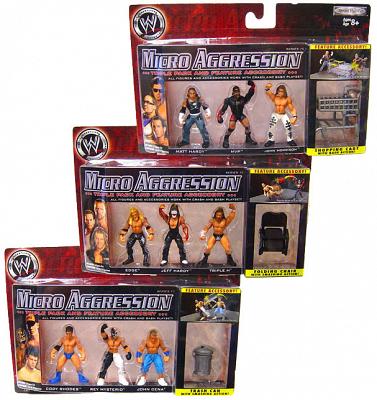 WWE Wrestling Actionfiguren 3-Packs Micro Aggression (3er Set)